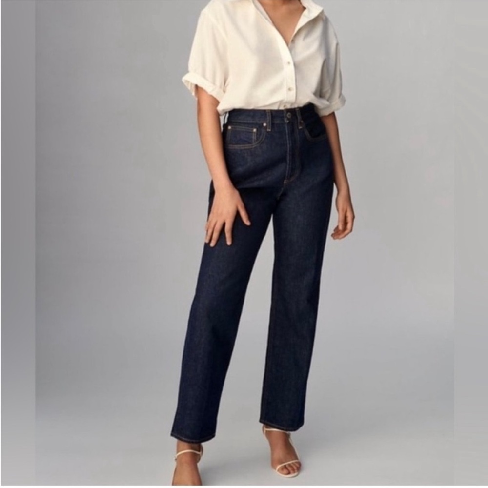 Aritzia Denim Forum The Joni High Rise Loose Jeans 29L Size 26 Inky Dark Blue - Picture 2 of 8